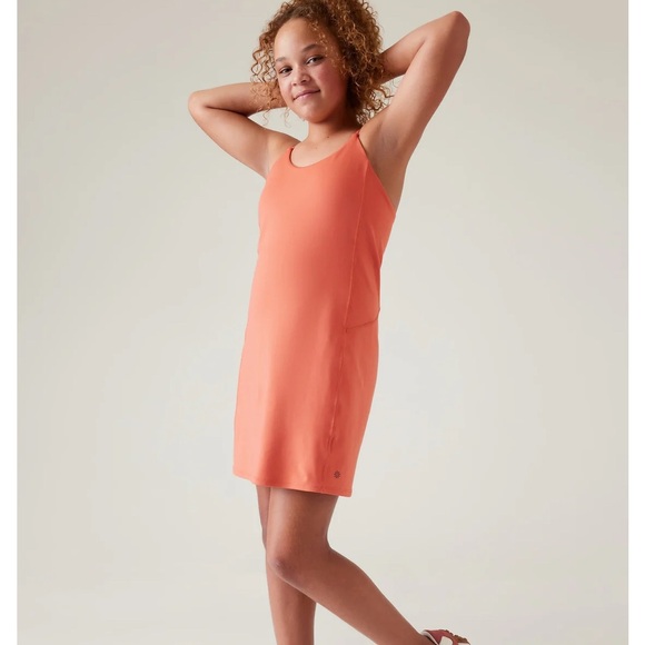 Athleta Other - Athleta Girl Girls’ Everyday Dress Activewear With Shorts Orange Coral sz XS 6